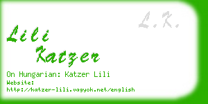 lili katzer business card